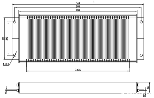 电阻栅外形尺寸及温度曲线